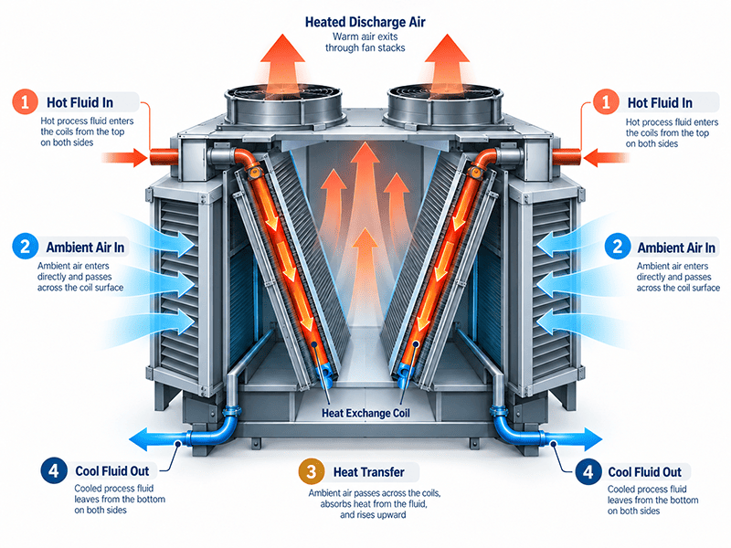 Dry cooler working principle diagram