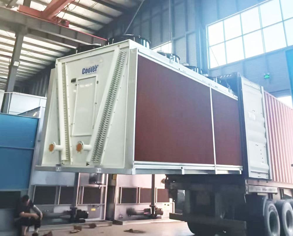 Adiabatic cooler packaging and international shipping